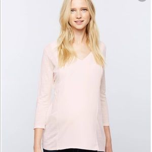 V neck maternity blouse by A Pea in the Pod
